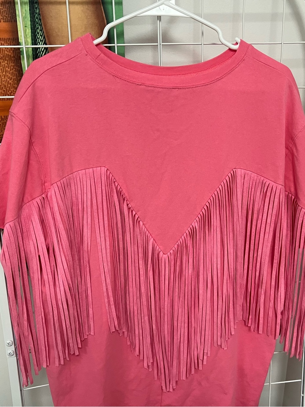 Fantastic Fawn Pink Fringe Sweatshirt